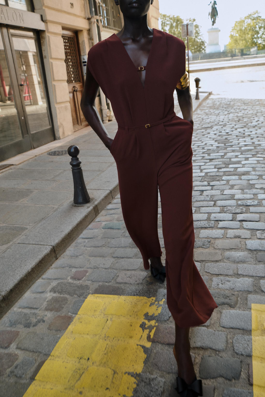 WIDE-LEG JUMPSUIT WITH BELT - Zara фото 7