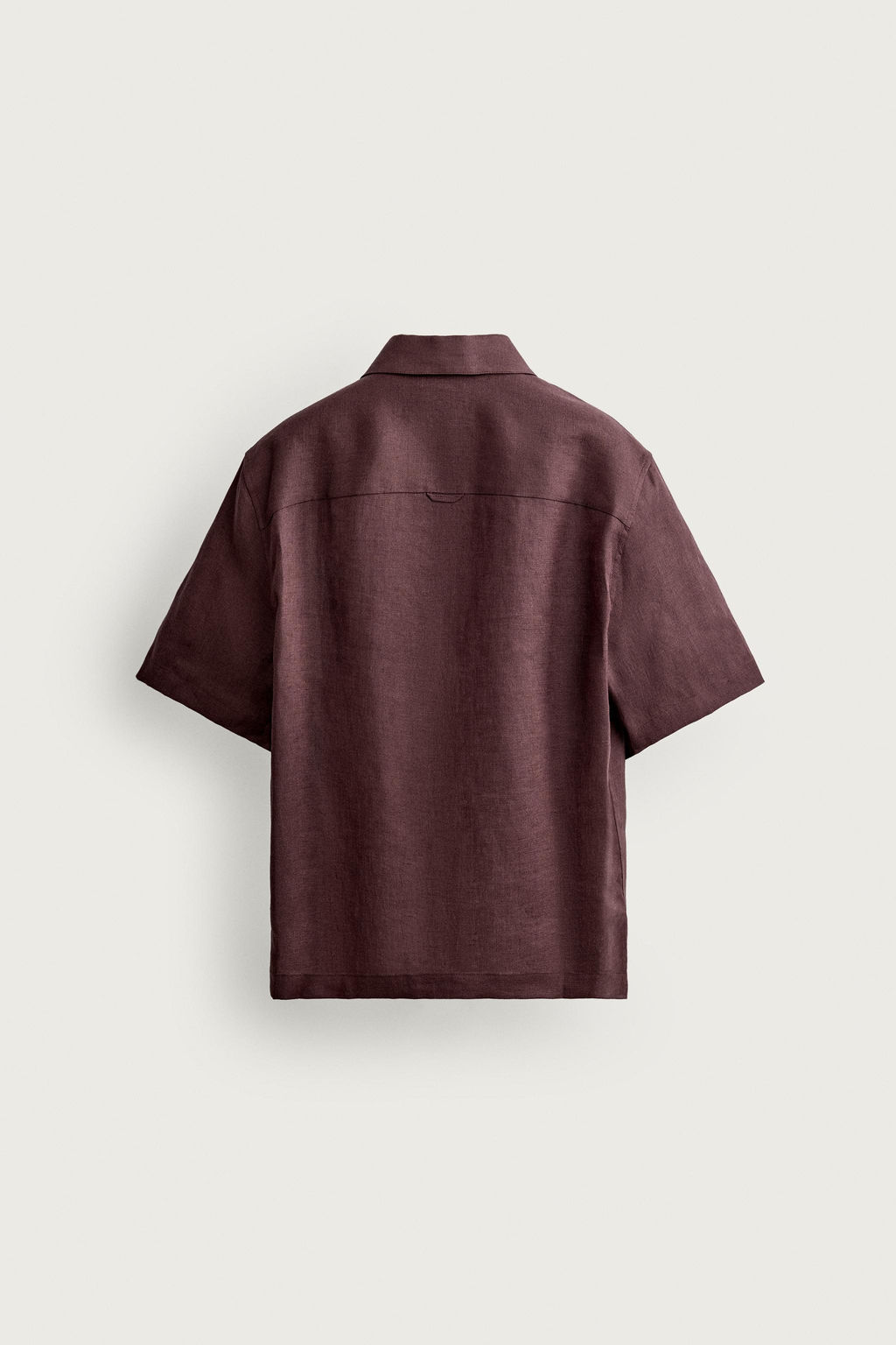 CAMISA RELAXED FIT 100% LINO / Burdeos