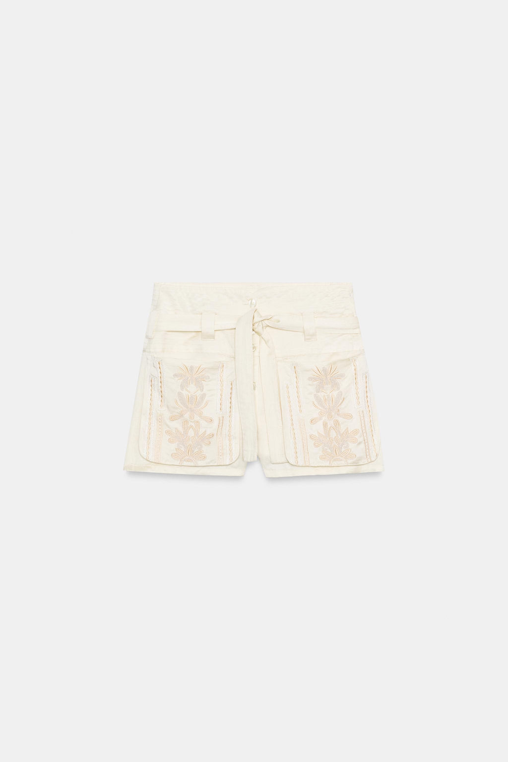 BERMUDA BORDADOS ZW COLLECTION / Crudo / Beige - Zara фото 6