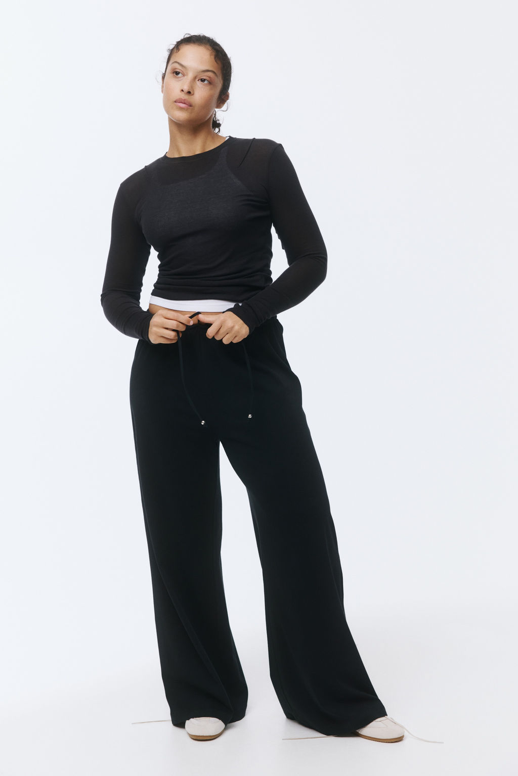Pantal?n de algod?n con cord?n de ajuste - H&m фото 4