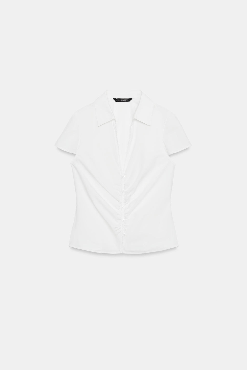 CAMISA ENTALLADA FRUNCES / Blanco - Zara фото 5