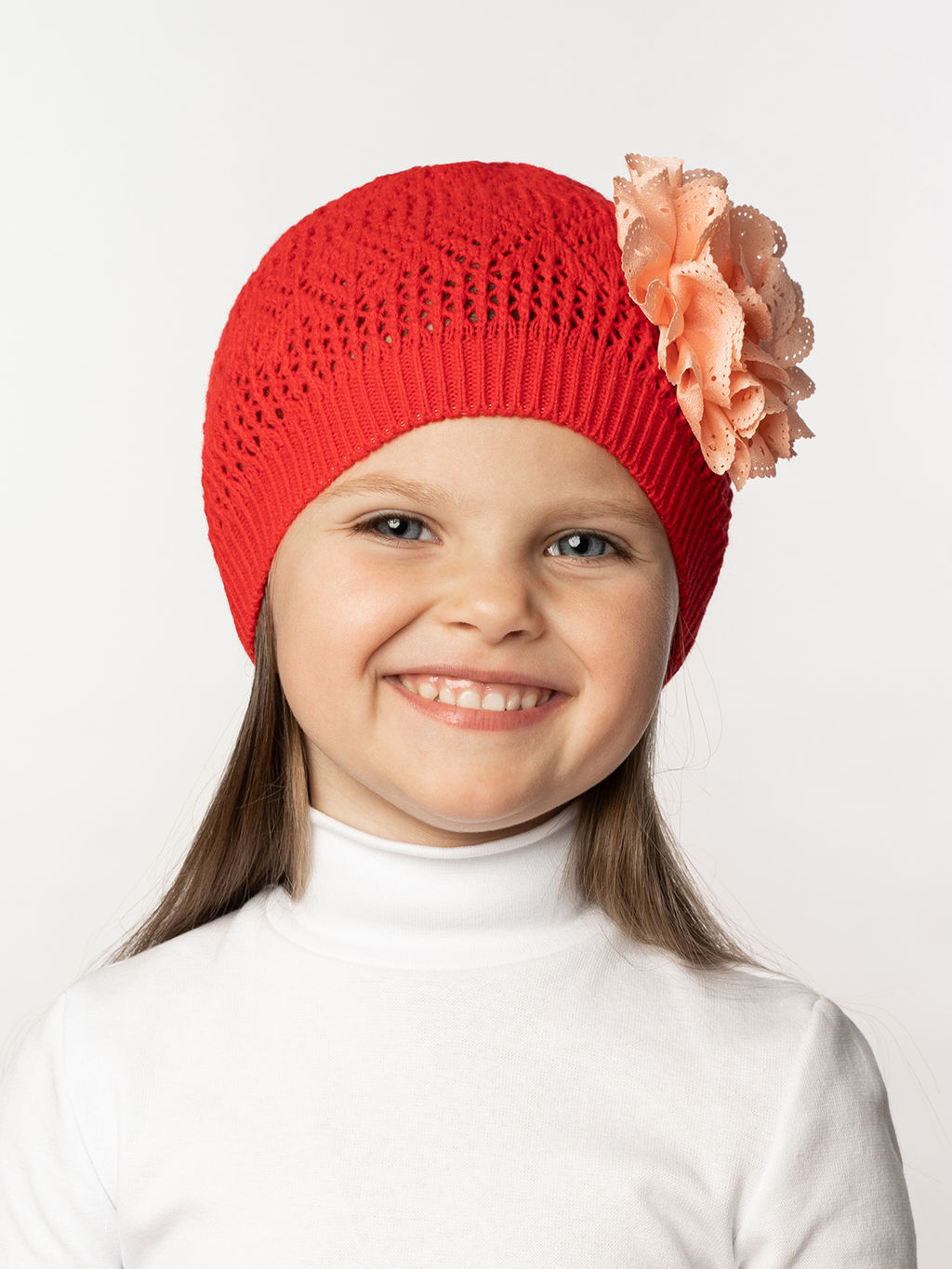 Шапка вязаная детская красная