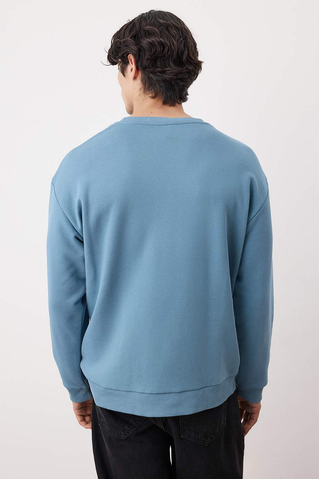 Indigo Premium Oversize/Genis Kesim Yaz? Nak?sl? Sardonsuz Sweatshirt TMNAW24SW00039