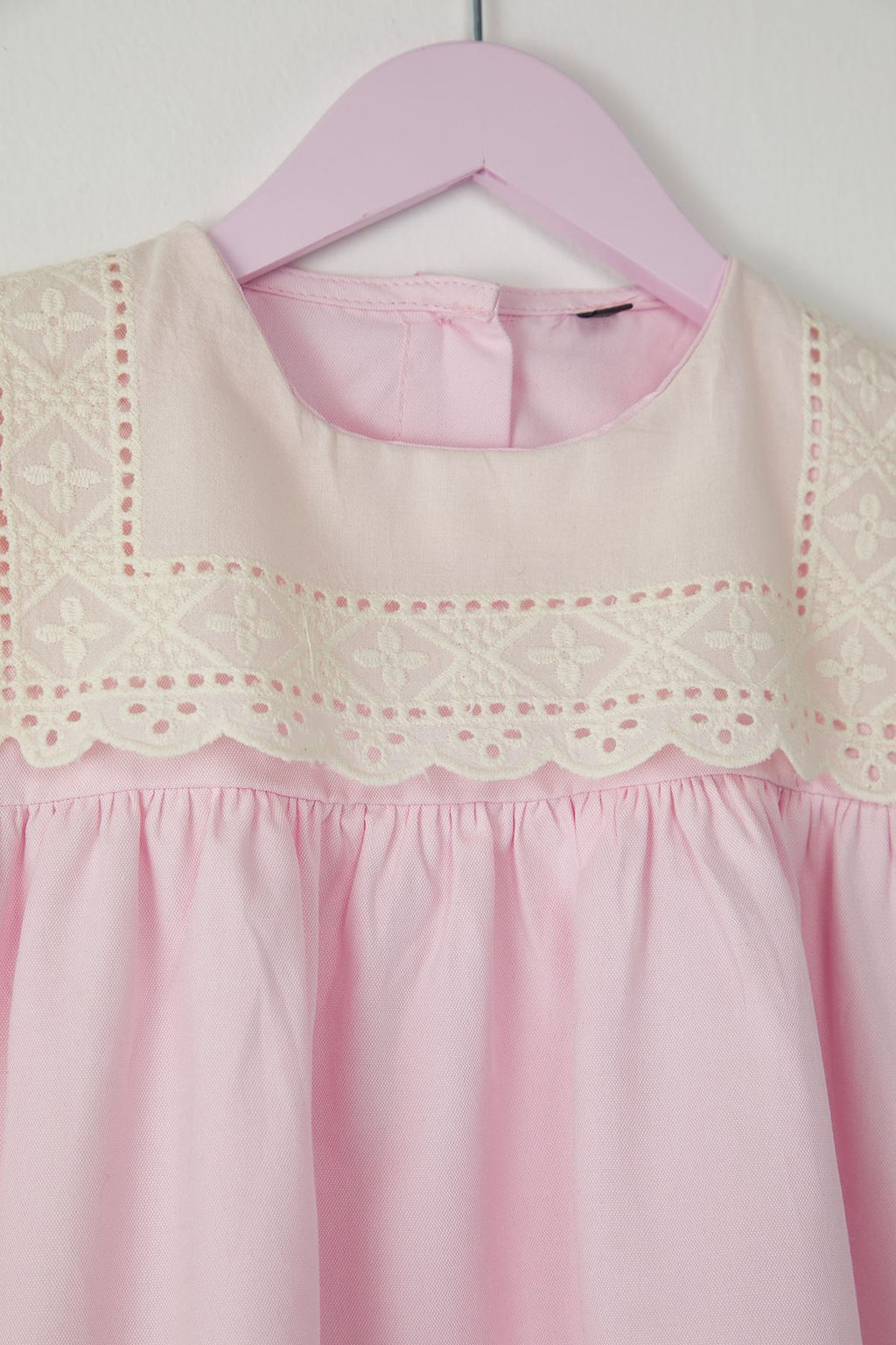 Pembe K?z Cocuk Pamuklu Brode Detayl? K?sa Kol Mini Orme Elbise TKDSS25EL00020 - Trendyolmilla фото 2