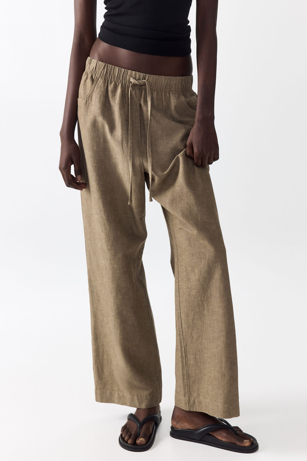 Pantal?n recto con cord?n de ajuste - H&m фото 7