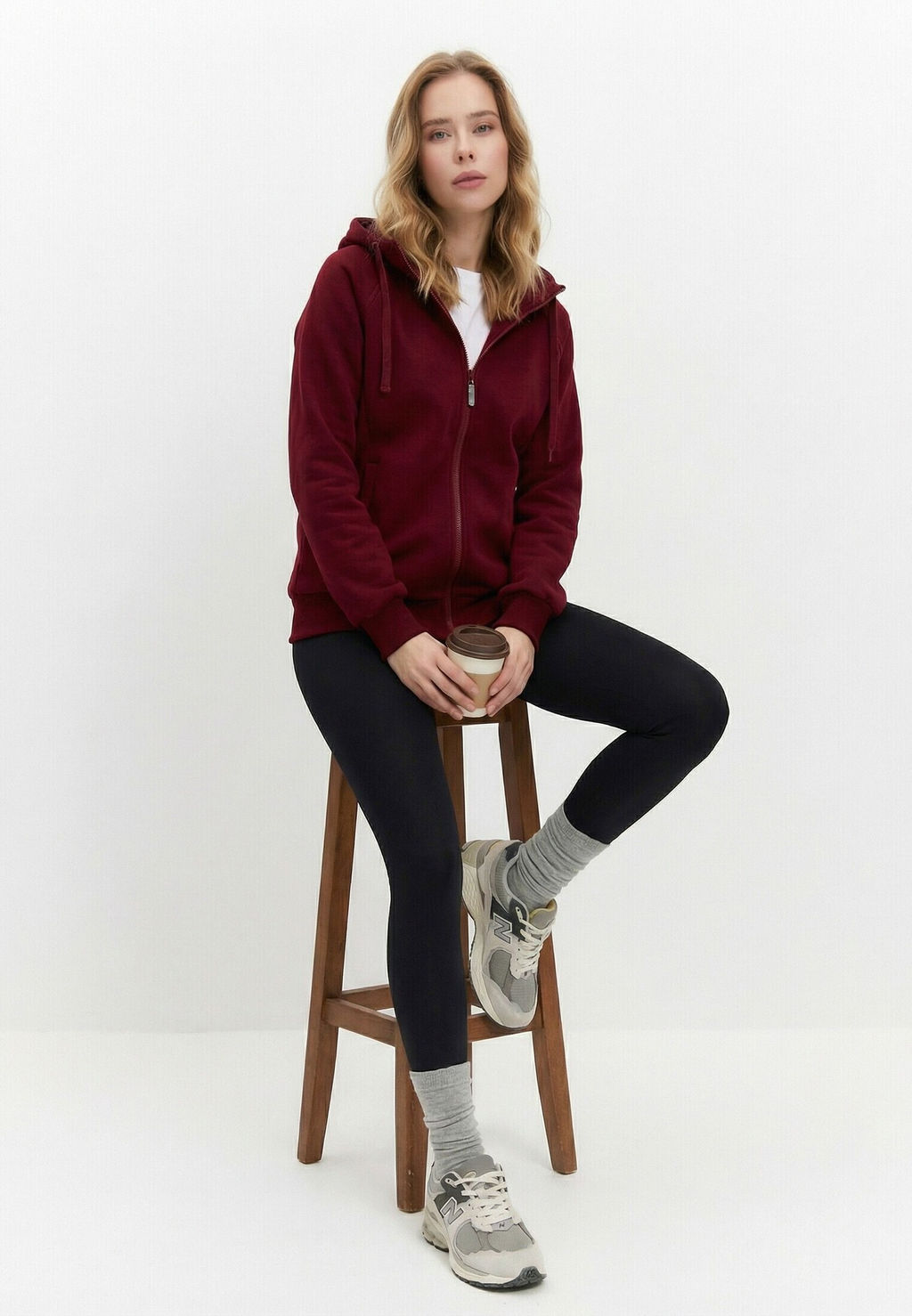 Толстовка женская 25234-532 футер темно-красный