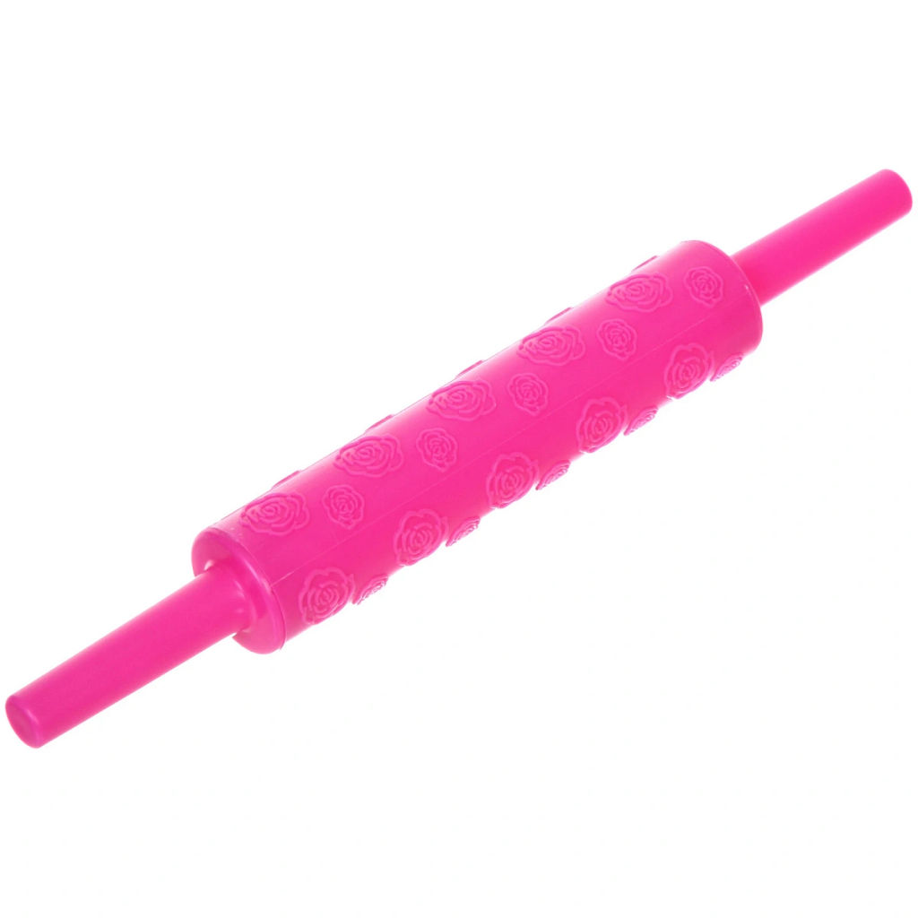 Цена за 3 шт. Скалка пластмассовая фигурная "Цветочки" 25*3см