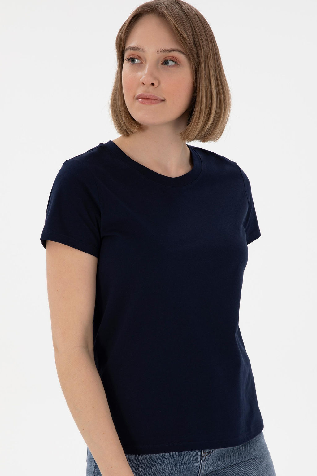 Kad_n Lacivert Basic Ti__rt Sepette S_rpriz _ndirim - U.s. polo assn фото 3