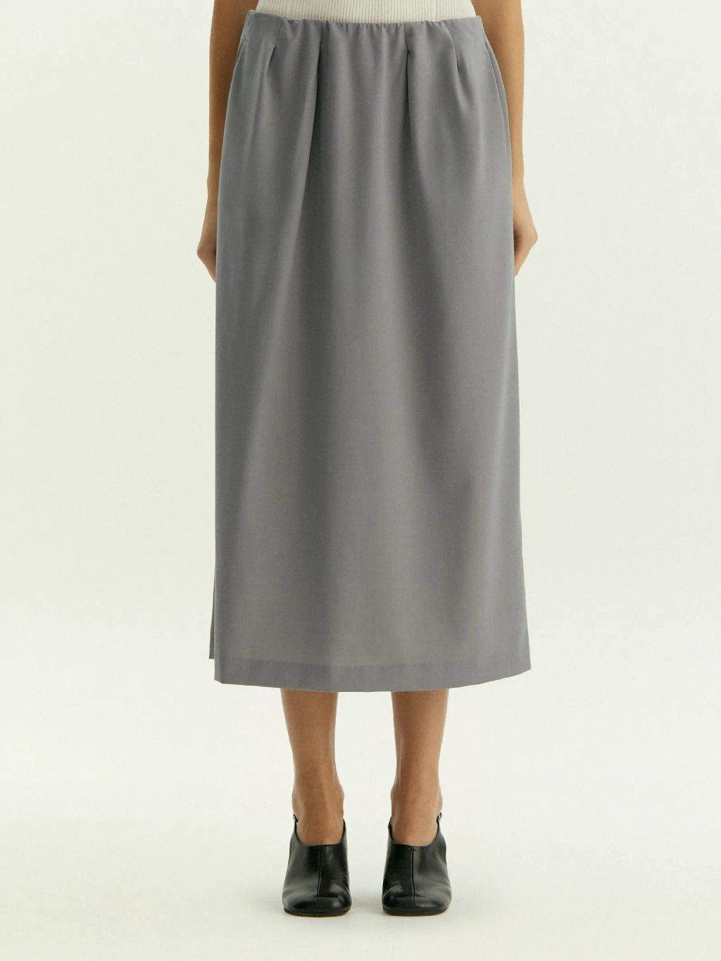Юбка миди на резинке из костюмной шерсти, S1124/peter - Emka фото 5