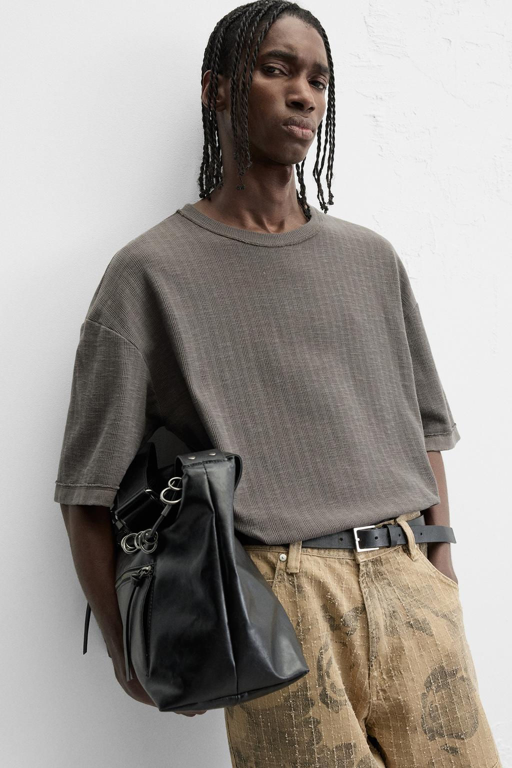 WASHED TEXTURED KNIT T-SHIRT - Zara фото 15