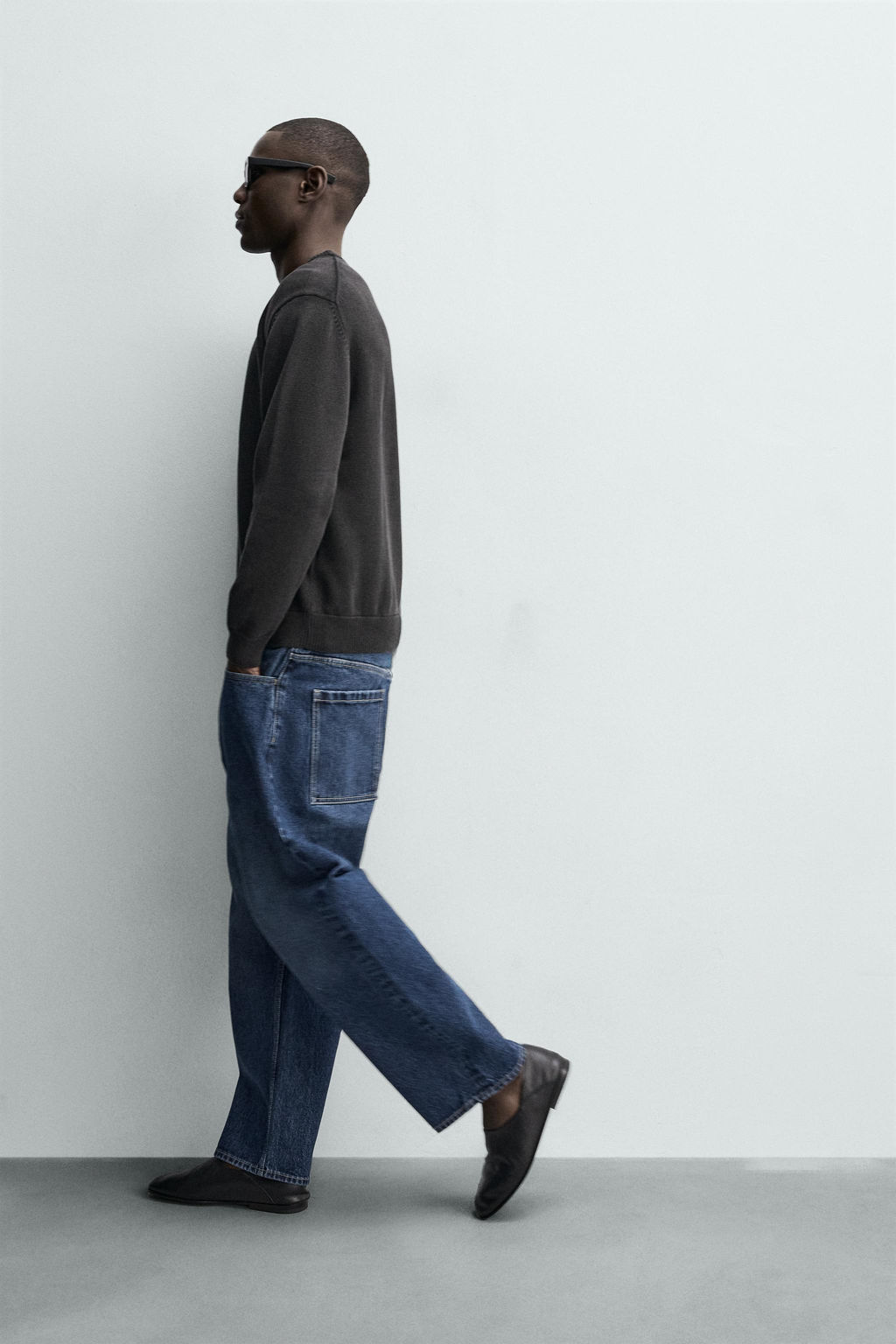 JEANS TAPERED WIDE FIT / Azul - Zara фото 6