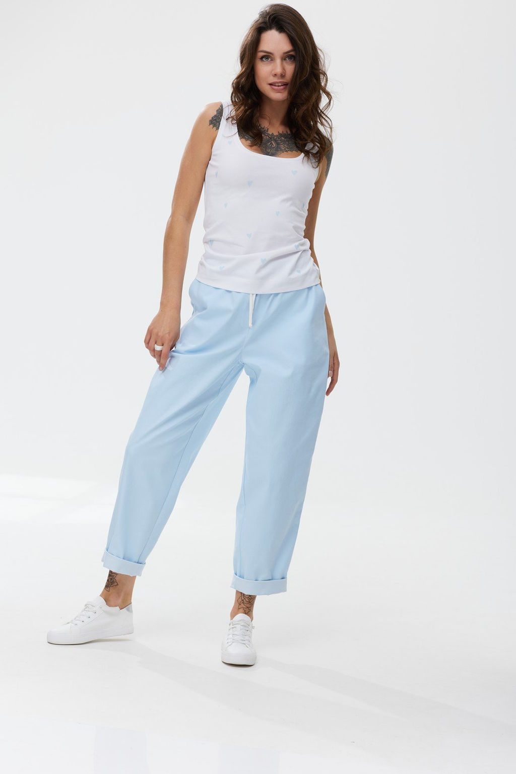 Майка из хлопка принт сердечки - MG Wear фото 4