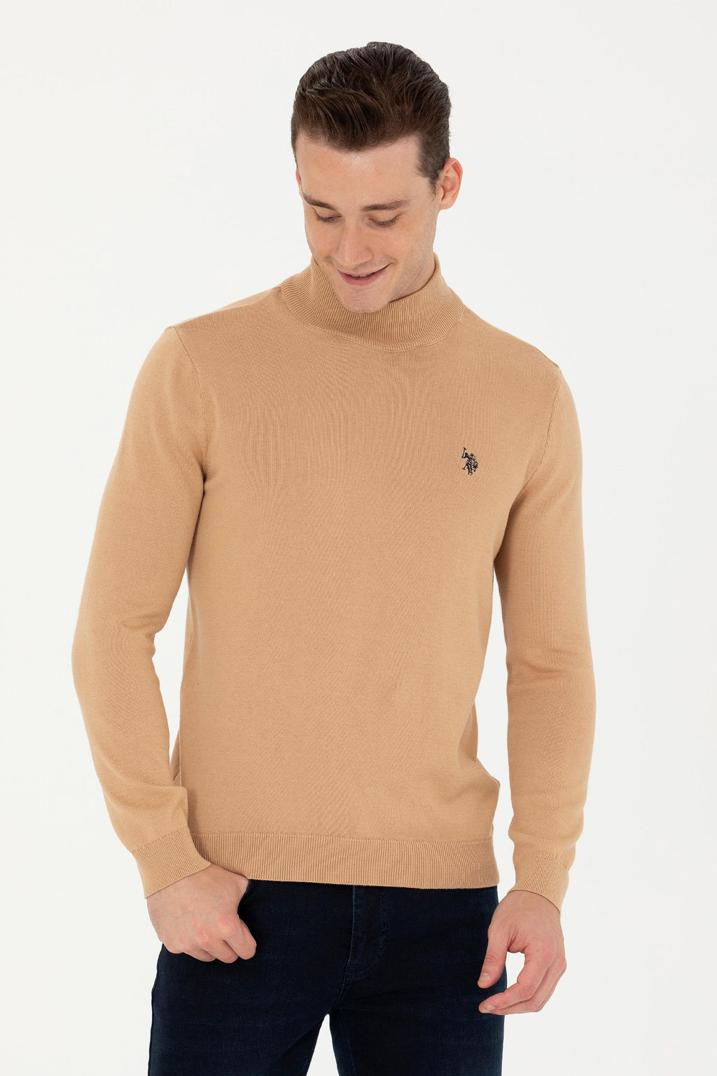 U. S. Polo Assn Мужской базовый свитер песочного меланжа - U.s. polo assn фото 17
