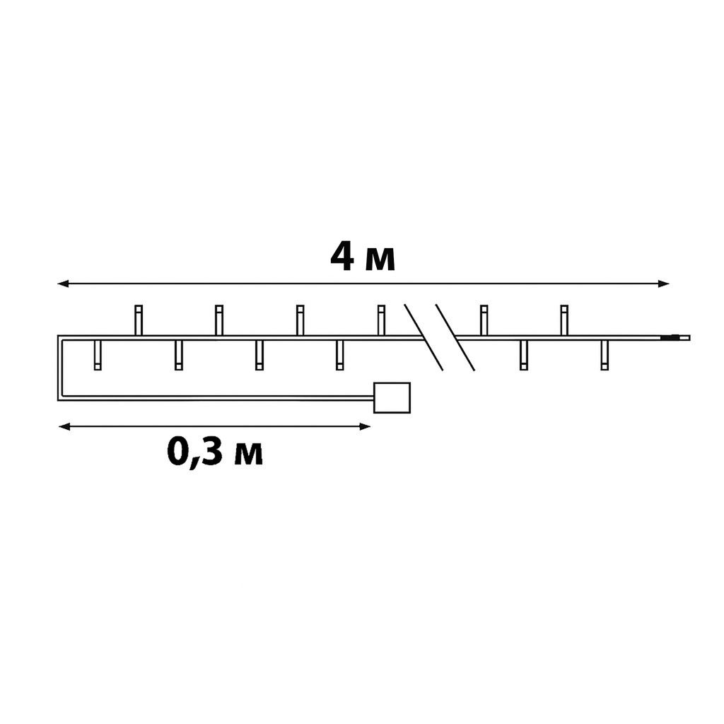ULD-S0400-010/STB/2AA WHITE IP20 GRAPES Гирлянда светодиодная на батарейках 2AA (не в/к), Виноград, 4м. 10 светодиодов. Белый свет. Провод прозрачный. TM Uniel.