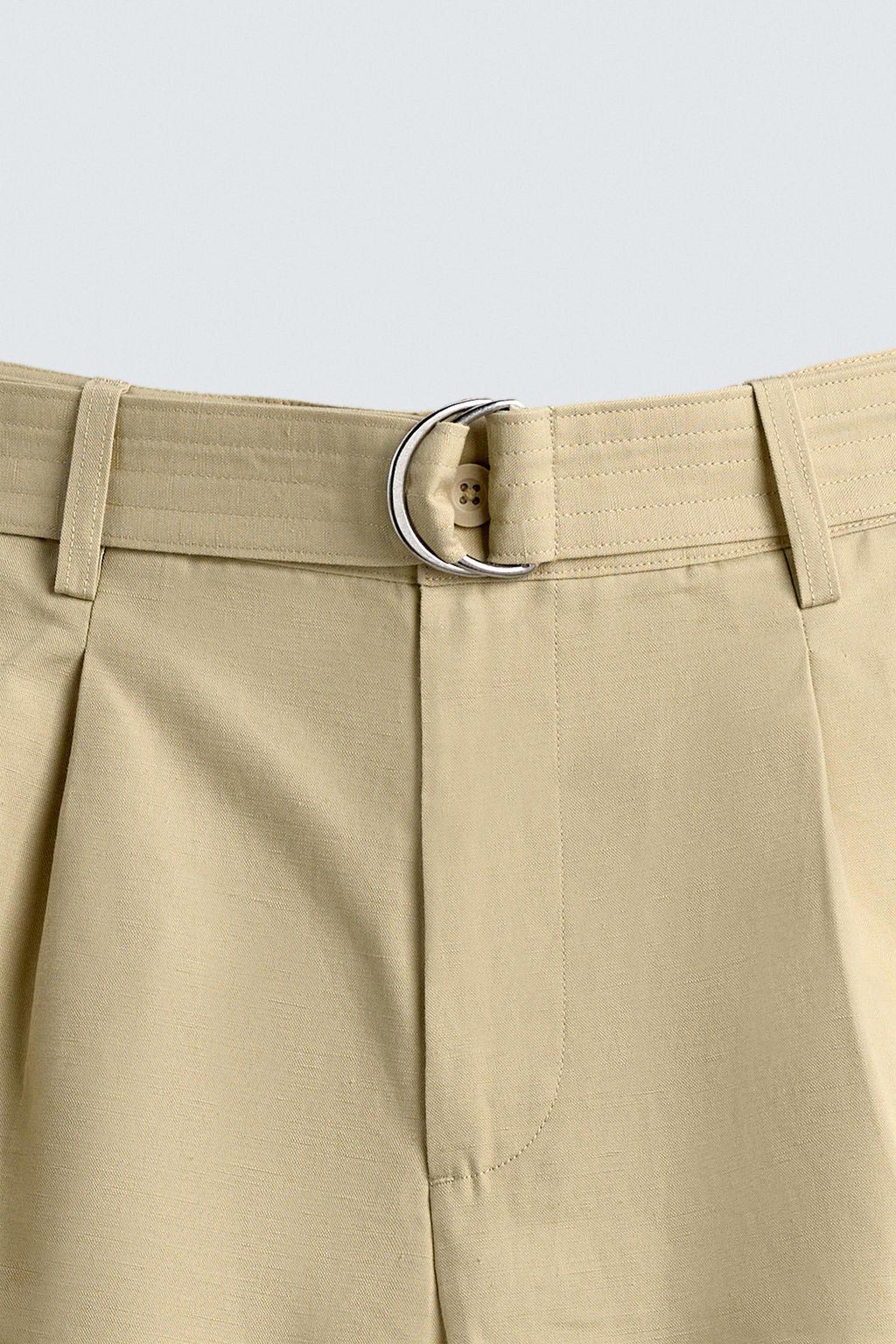 COTTON-LINEN BERMUDA SHORTS WITH BELT - Zara фото 17