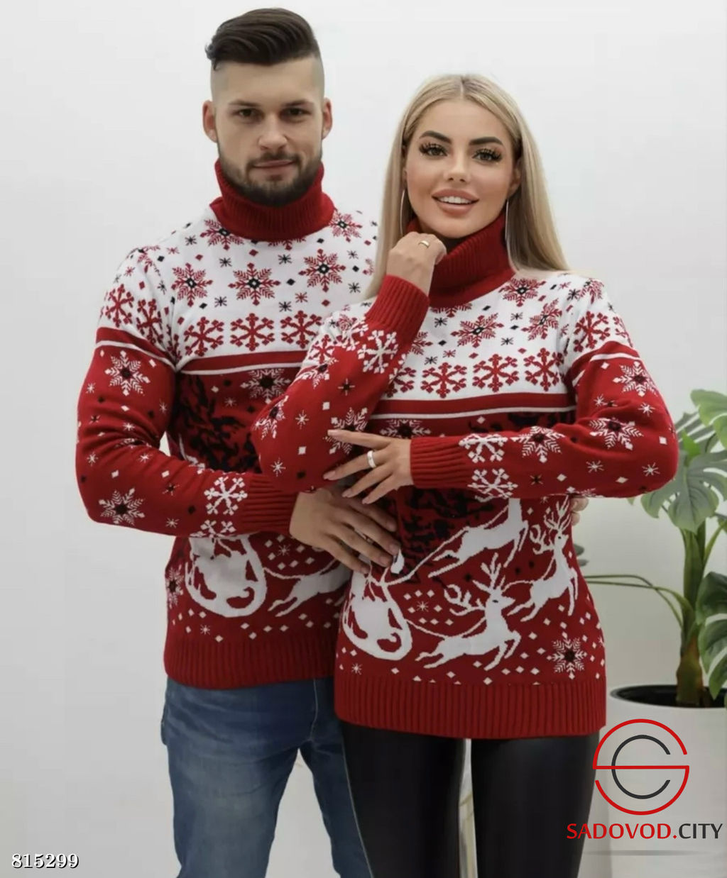 Свитер новогодний с принтом
