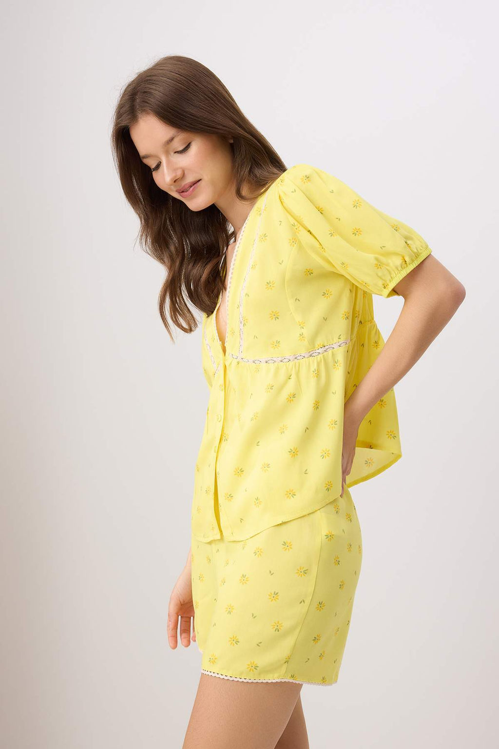 Sar? Bask?l? Shally Dokuma Pijama Tak?m? THMSS26PT00192 - Trendyolmilla фото 2