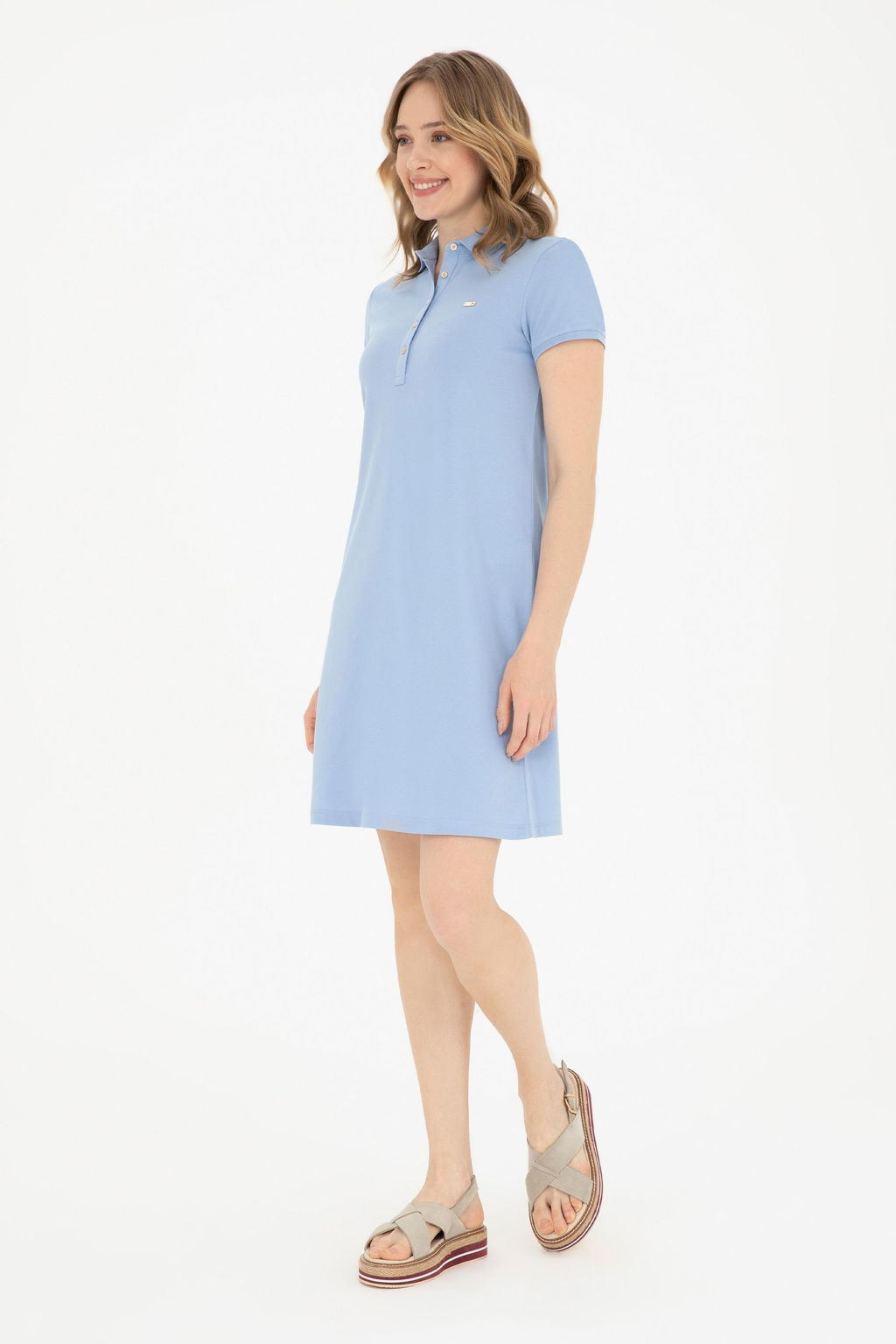 Женское голубое трикотажное платье Неожиданная скидка в корзине - U.s. polo assn фото 4