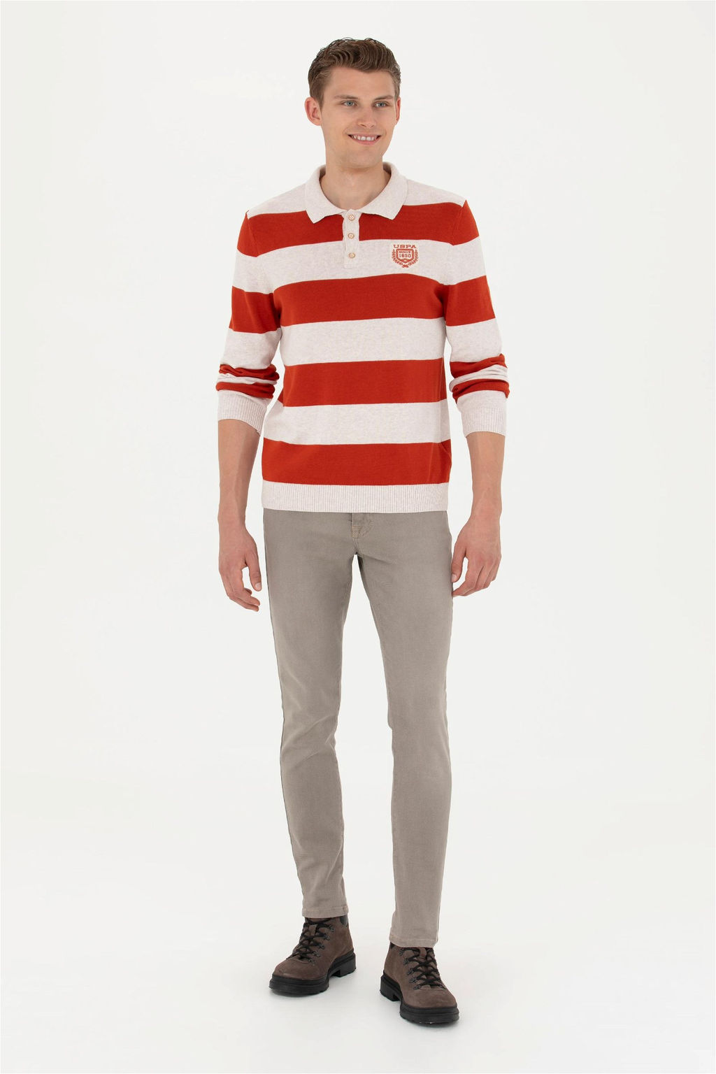 Мужской меланжевый свитер с плиткой - U.s. polo assn фото 11