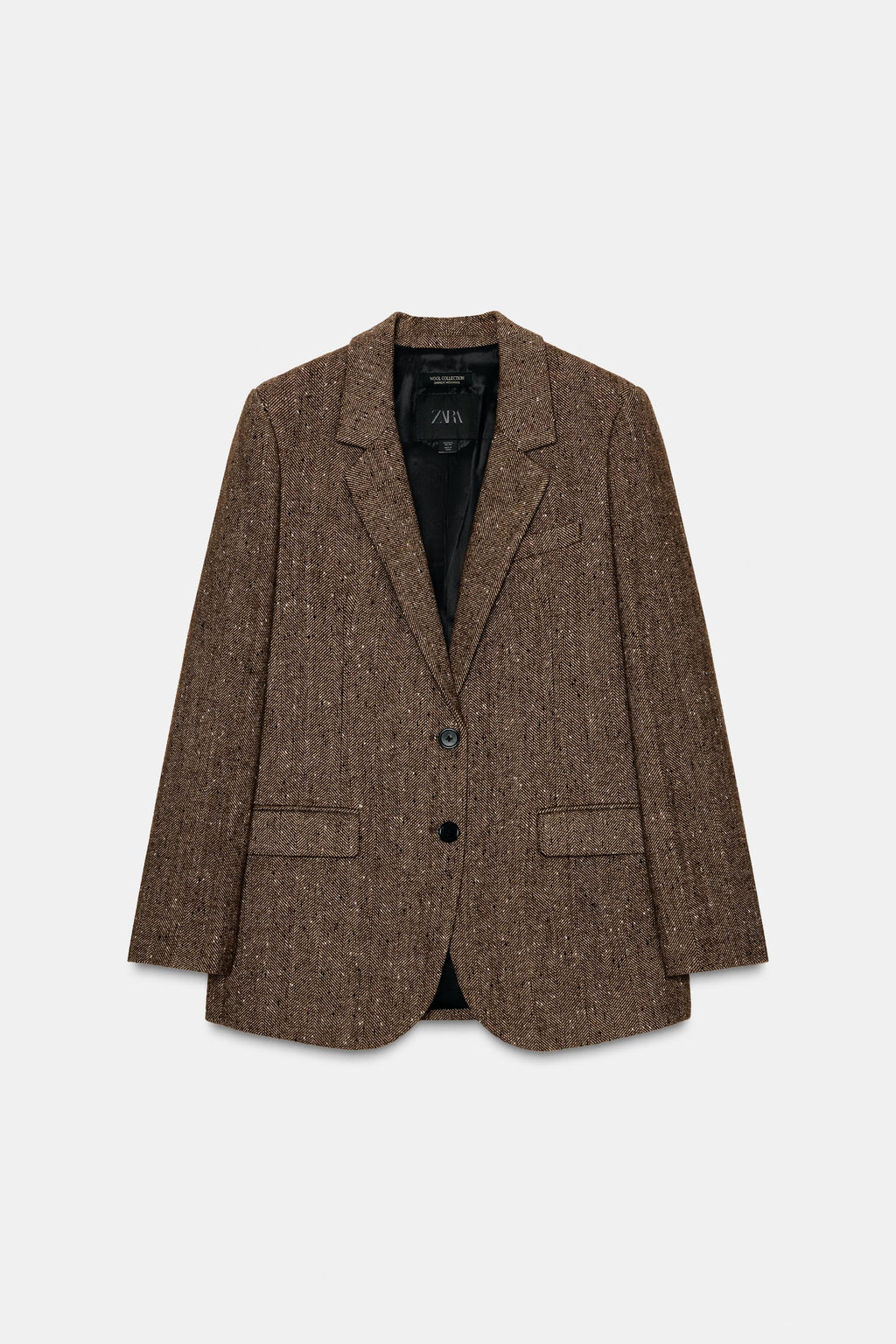 HERRINGBONE WOOL BLEND BLAZER ZW COLLECTION - Zara фото 4