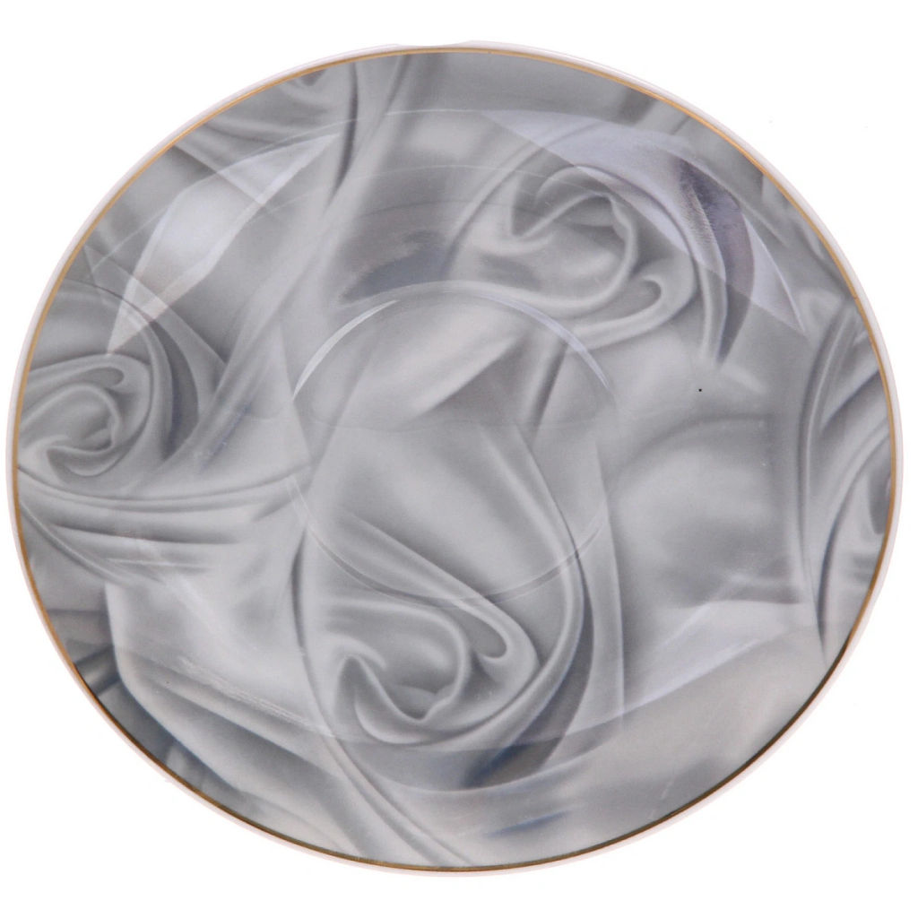 Чайная пара "Поэзия" (кружка 220мл, блюдце,ложка) серая