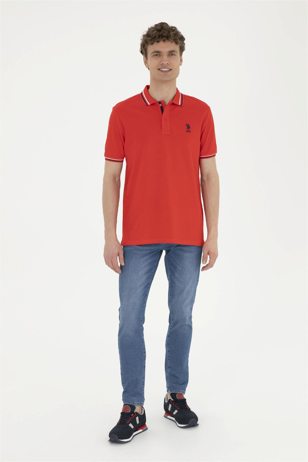 Футболка U.S. Polo Assn красная из хлопка  фото 4