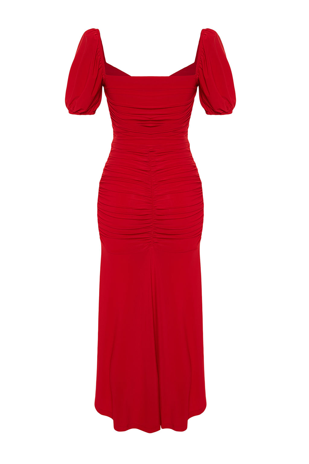 K?rm?z? Vucuda Oturan Agrafl? Orme S?k Abiye Elbise TPRSS23EL00084