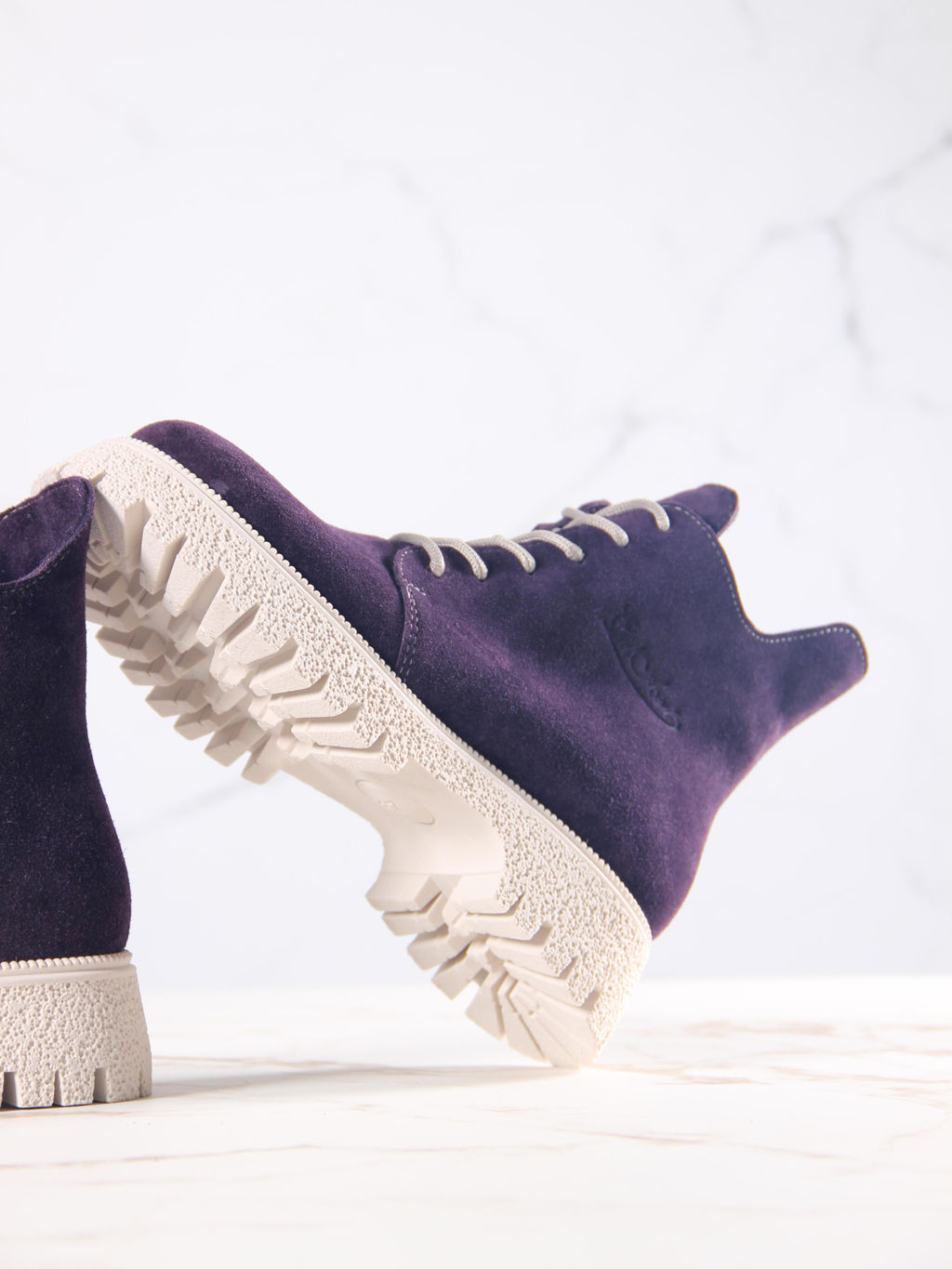 Ботинки 228.V.1541be.Сливовая замша/байка