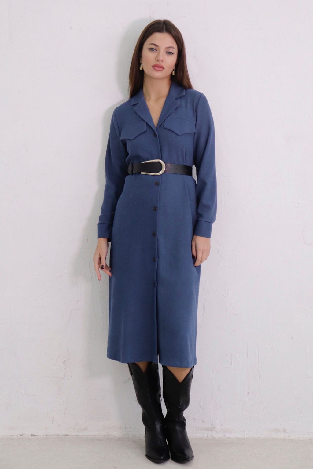 Платье-рубашка с английским воротником - Martichelli фото 251