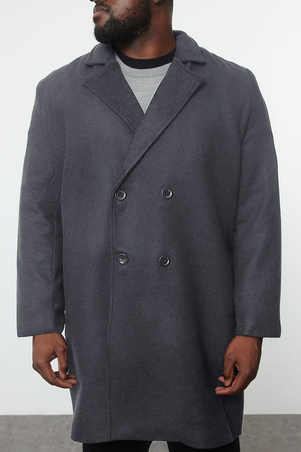 TRENDYOL MAN Antrasit Erkek Regular Fit K?sl?k Kase Buyuk Beden TMNAW25KB00008 - Trendyolmilla фото 2