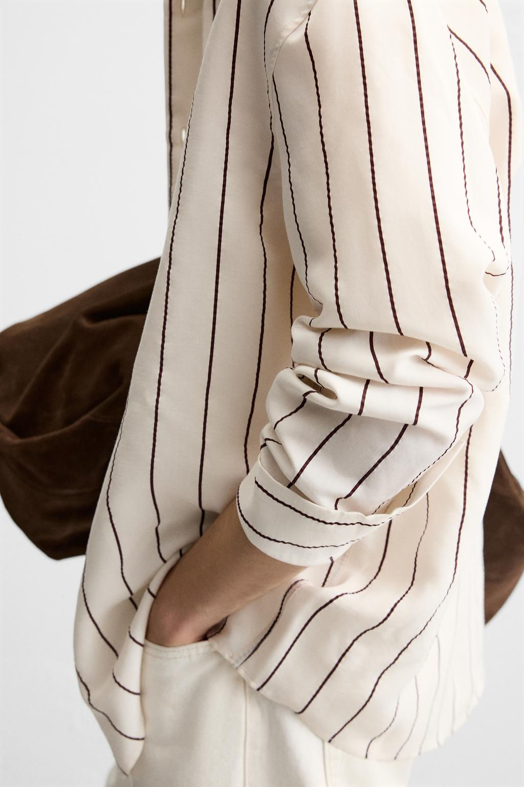 STRIPED FLOWING SHIRT - Zara фото 7