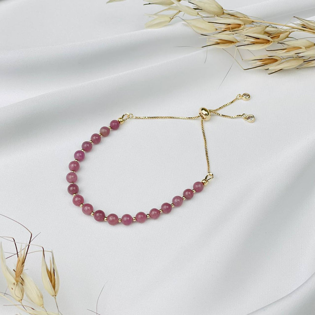 Браслет регулируемый из Рубина от 16 см