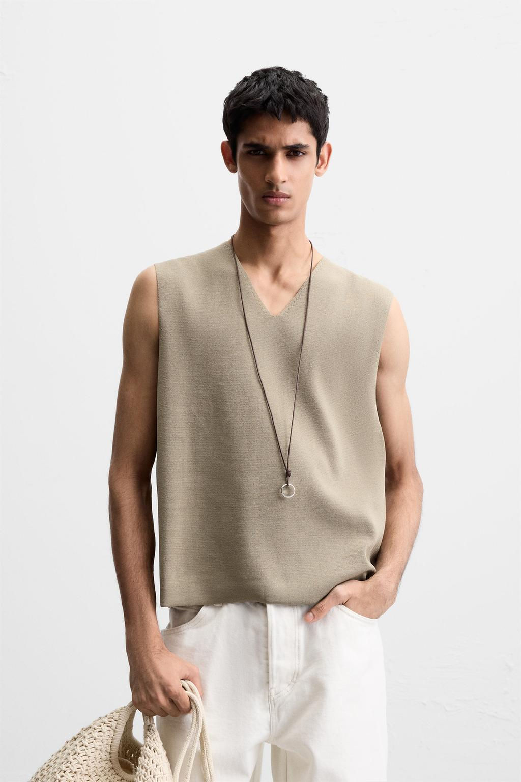RELAXED FIT KNIT WAISTCOAT - Zara фото 2