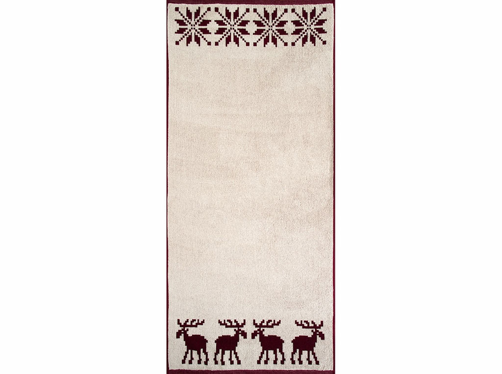 Полотенце махровое 6с102.411ж1 Расписные и олени(кр.дерево1) 67х150см