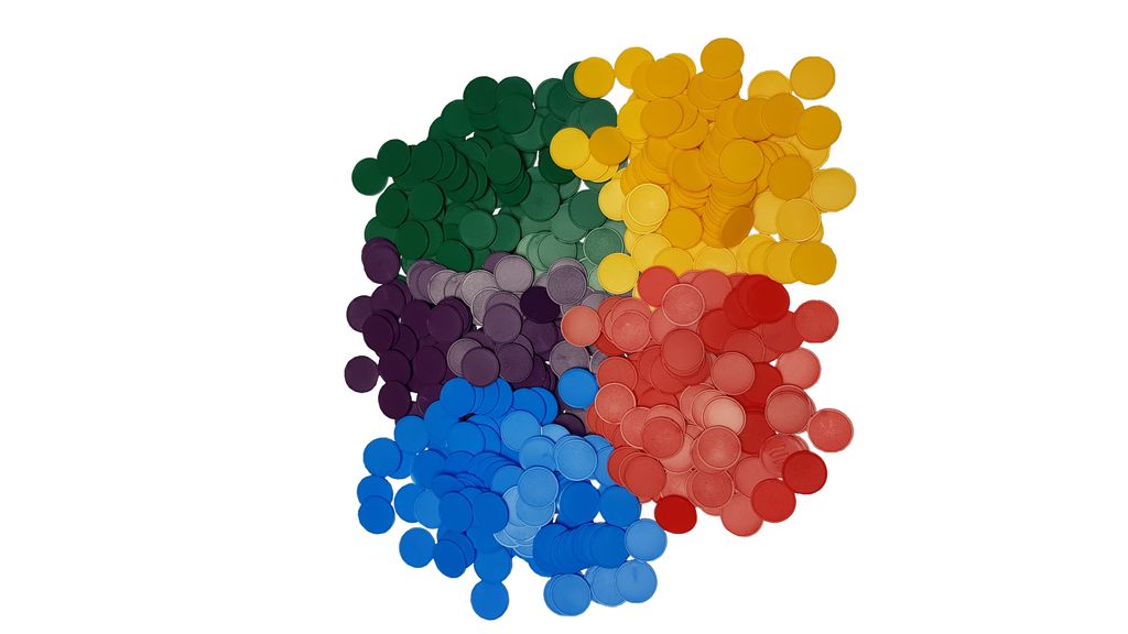 Русское лото.Дополнительные пластмассовые Жетоны к игре "Желтые" д.2,1см. (упаковка 100 шт.)