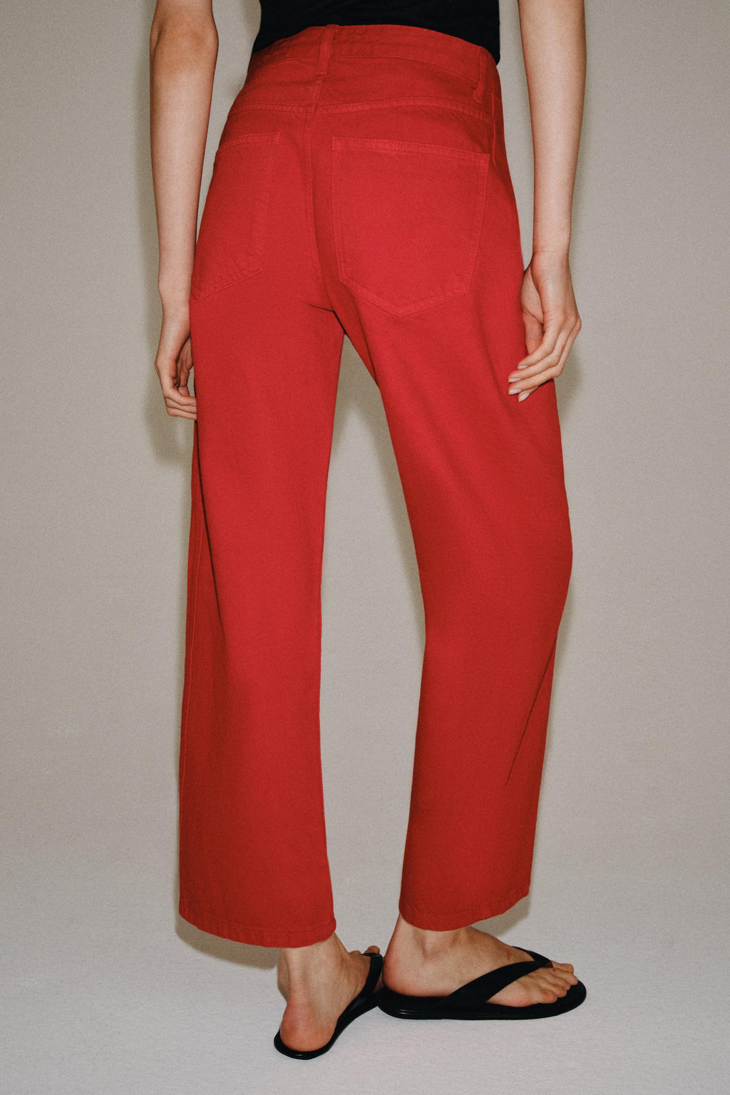 JEANS ZW COLLECTION RELAXED TIRO MEDIO / Rojo - Zara фото 3
