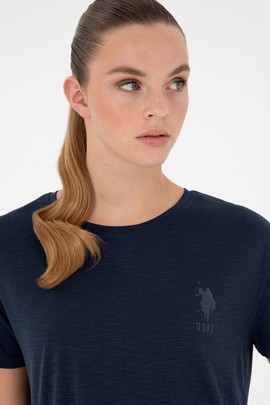 Женская темно-синяя футболка Неожиданная скидка в корзине - U.s. polo assn фото 9