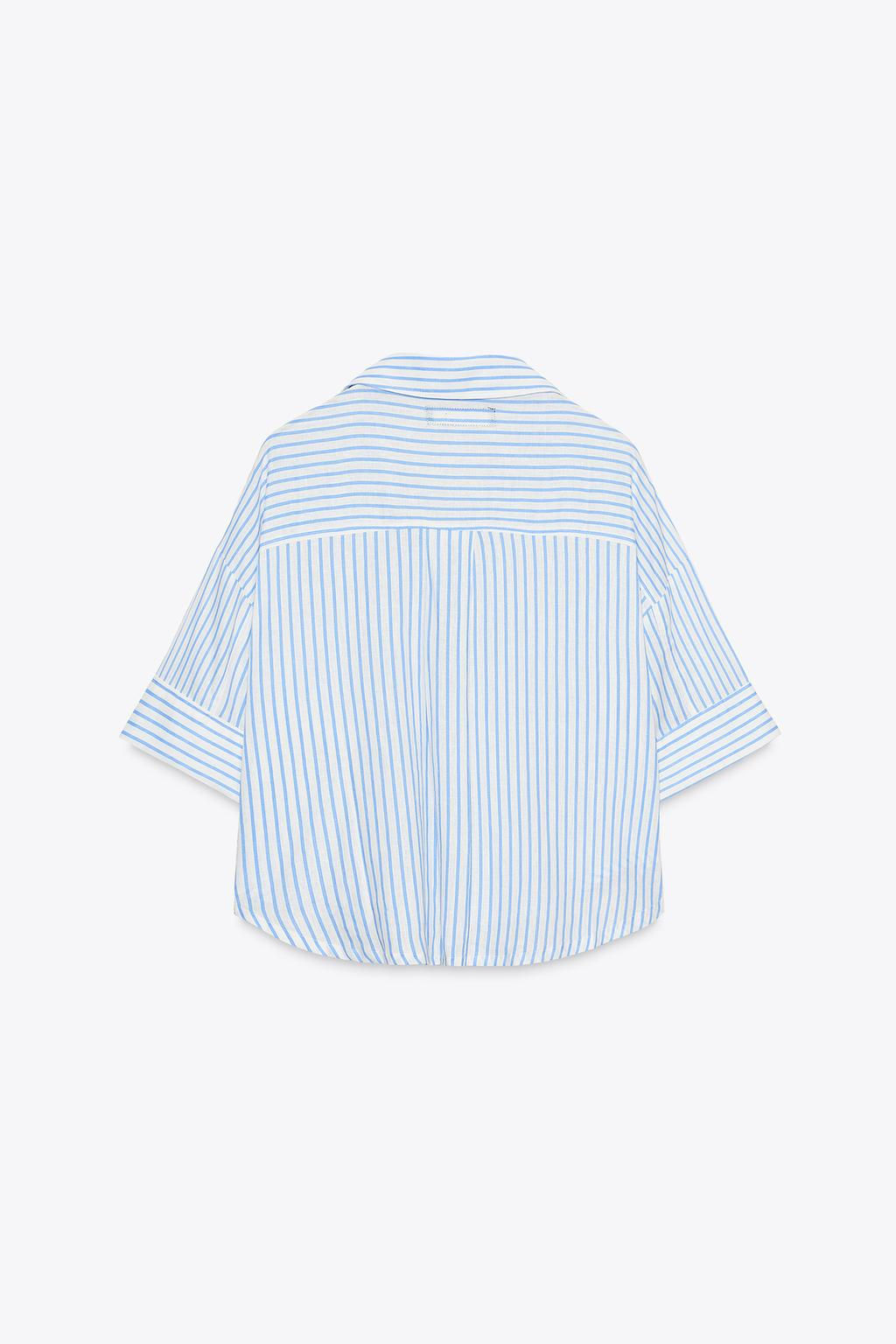 CROPPED LINEN BLEND SHIRT - Zara фото 46
