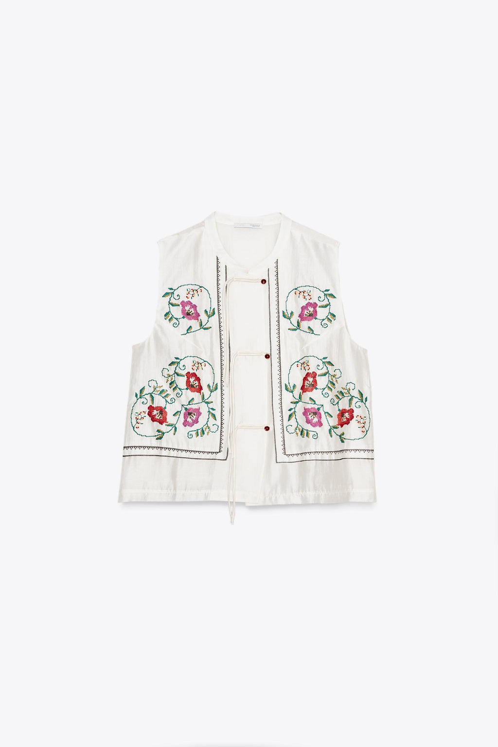 TOP WITH EMBROIDERED FLOWERS - Zara фото 5