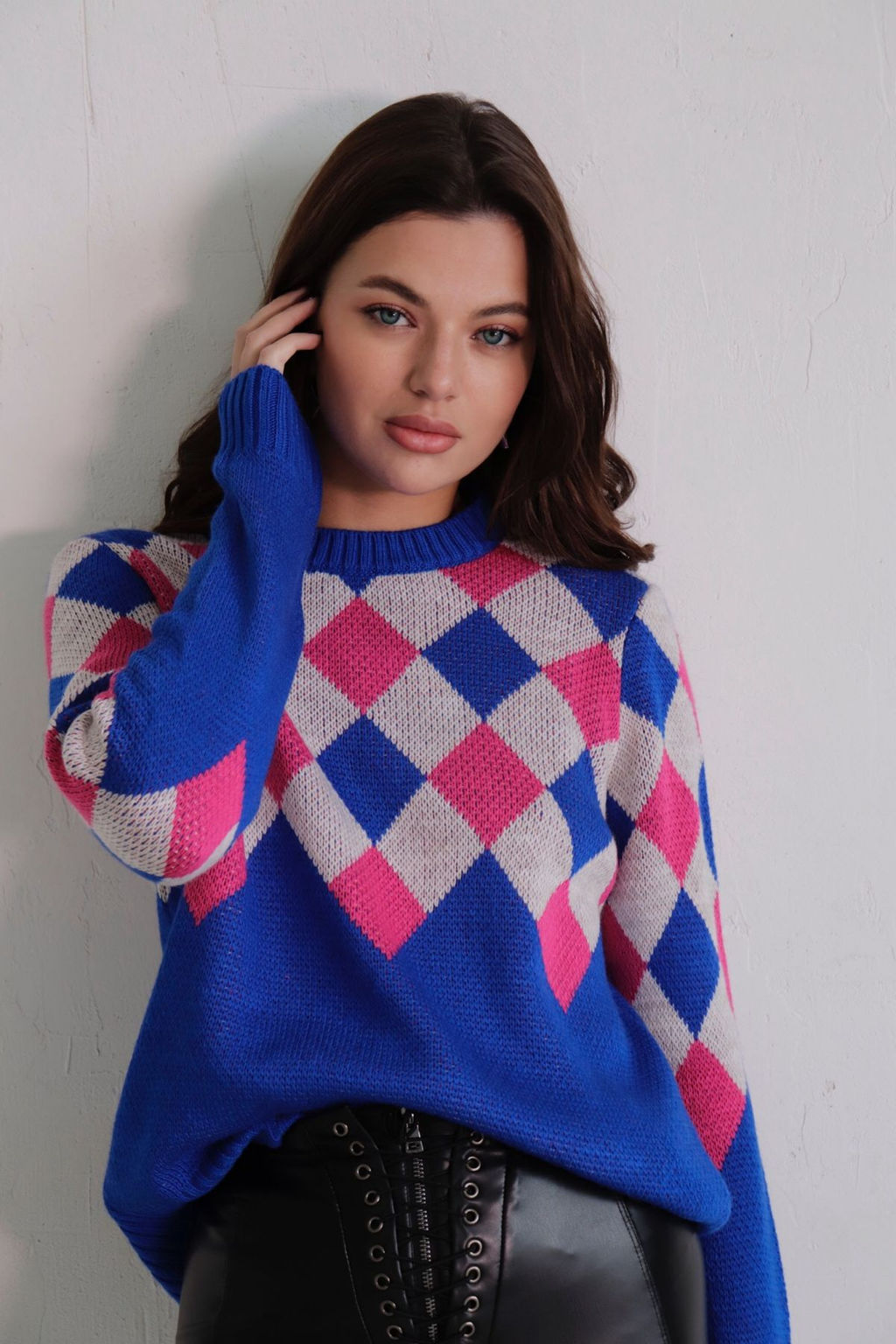 10661 Джемпер с ромбами синий - Martichelli фото 19