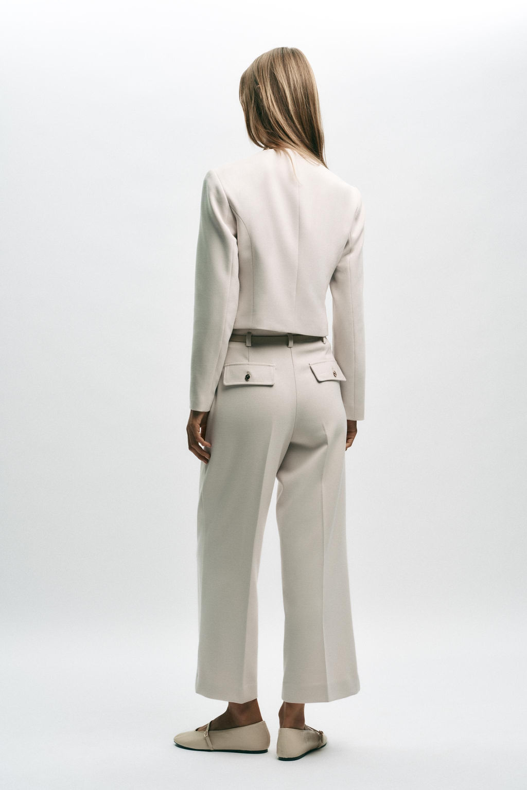 CROPPED TROUSERS WITH CHAIN BELT - Zara фото 4