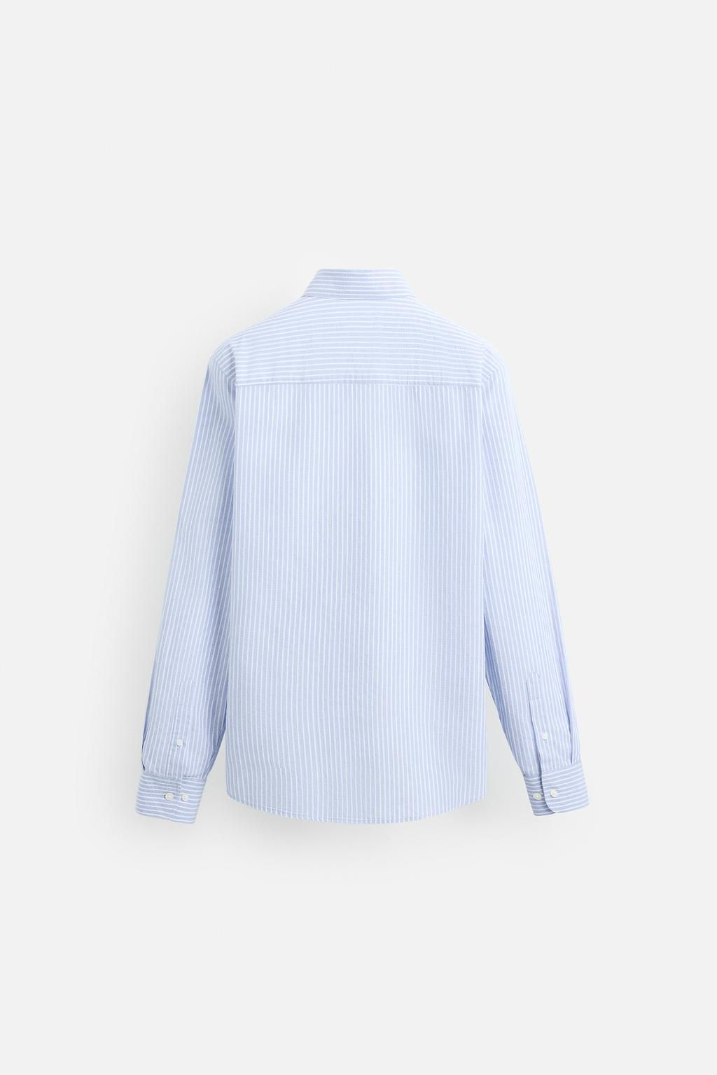 STRIPED SHIRT WITH CONTRAST COLLAR - Zara фото 8