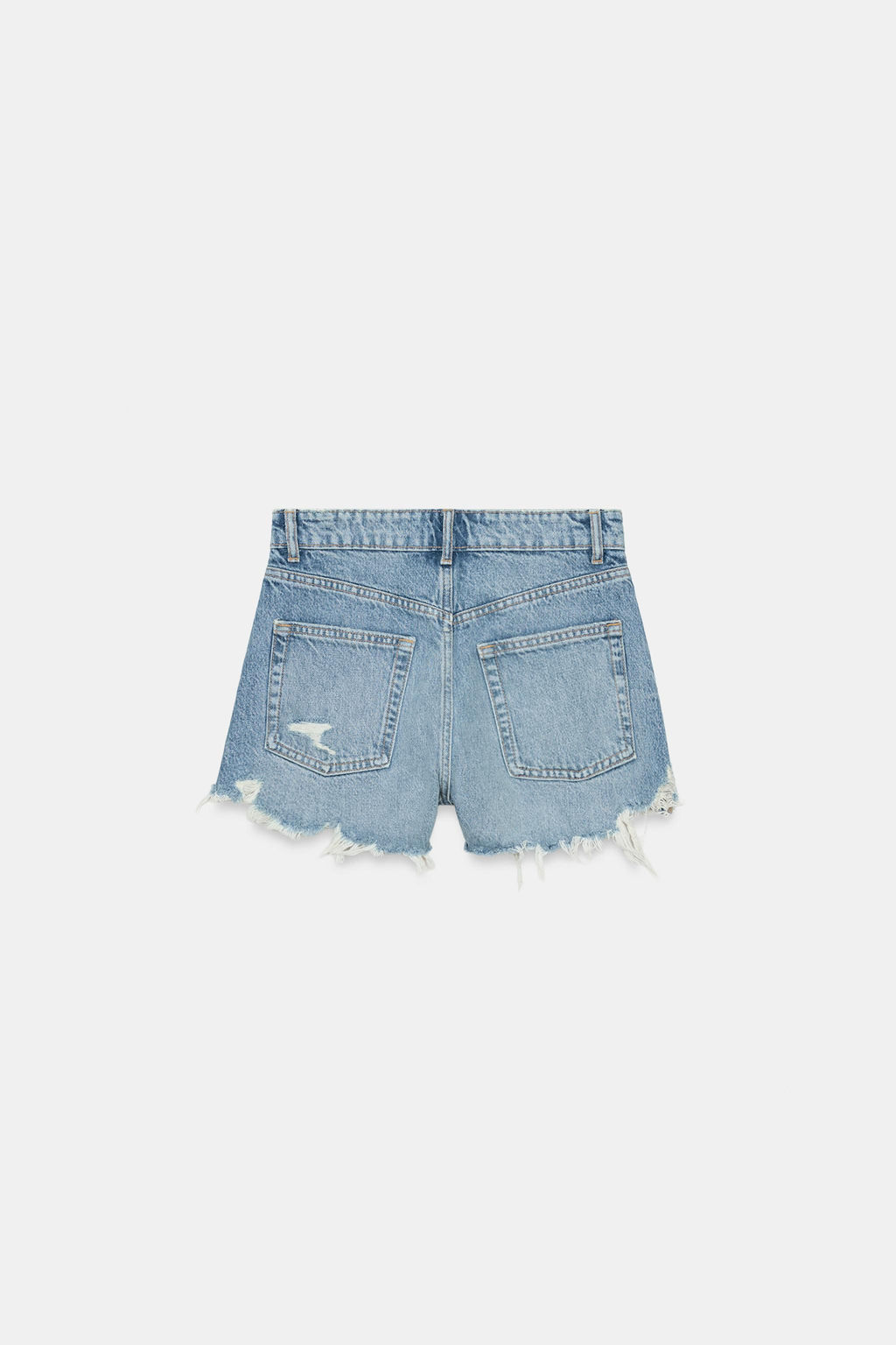 HIGH-WAIST CURVED DENIM SHORTS - Zara фото 10