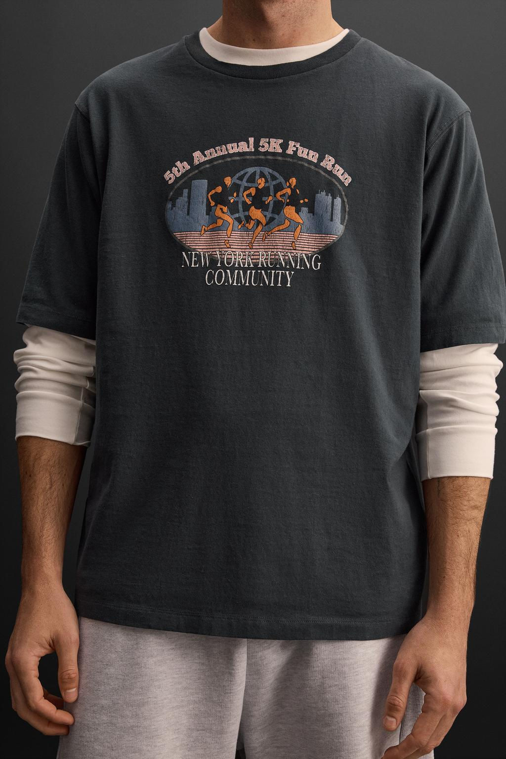 RUNNING GRAPHIC PRINT T-SHIRT - Zara фото 5