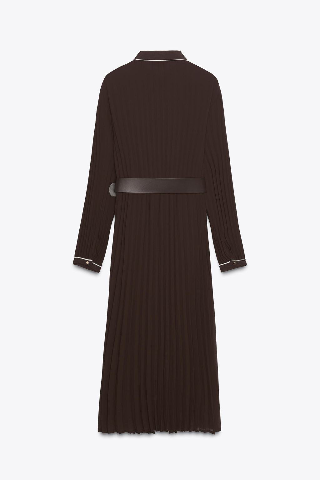 BELTED PLEATED MIDI DRESS - Zara фото 8