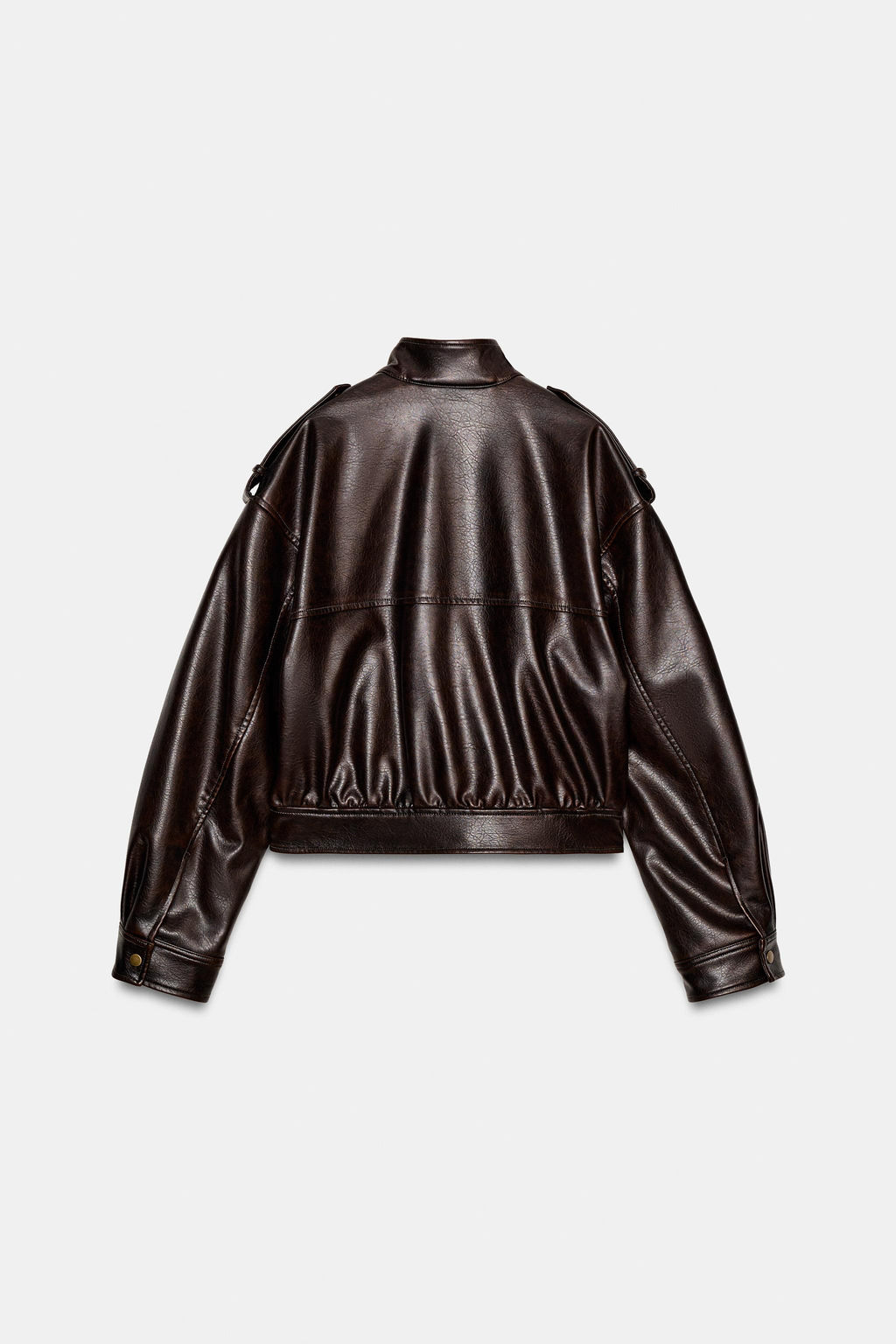 LEATHER EFFECT JACKET WITH STRAPS - Zara фото 13