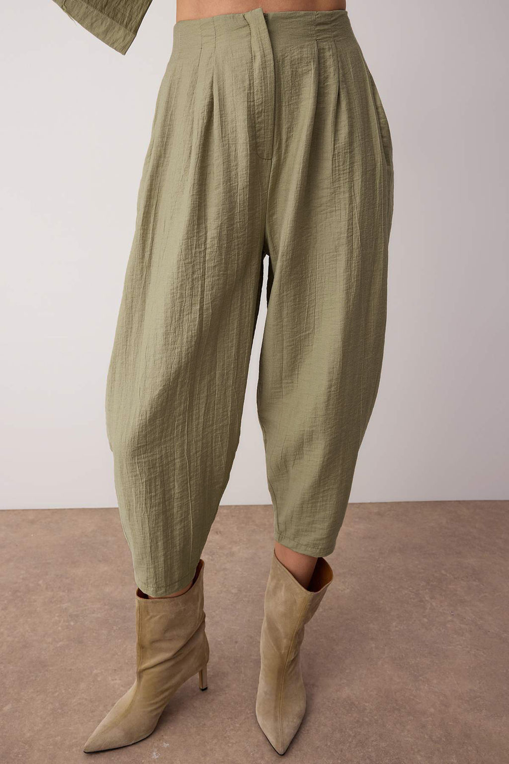 Haki Kruvaze Kimono Pantolon Dokuma Alt - Ust Tak?m TWOAW26AU00067 - Trendyolmilla фото 3