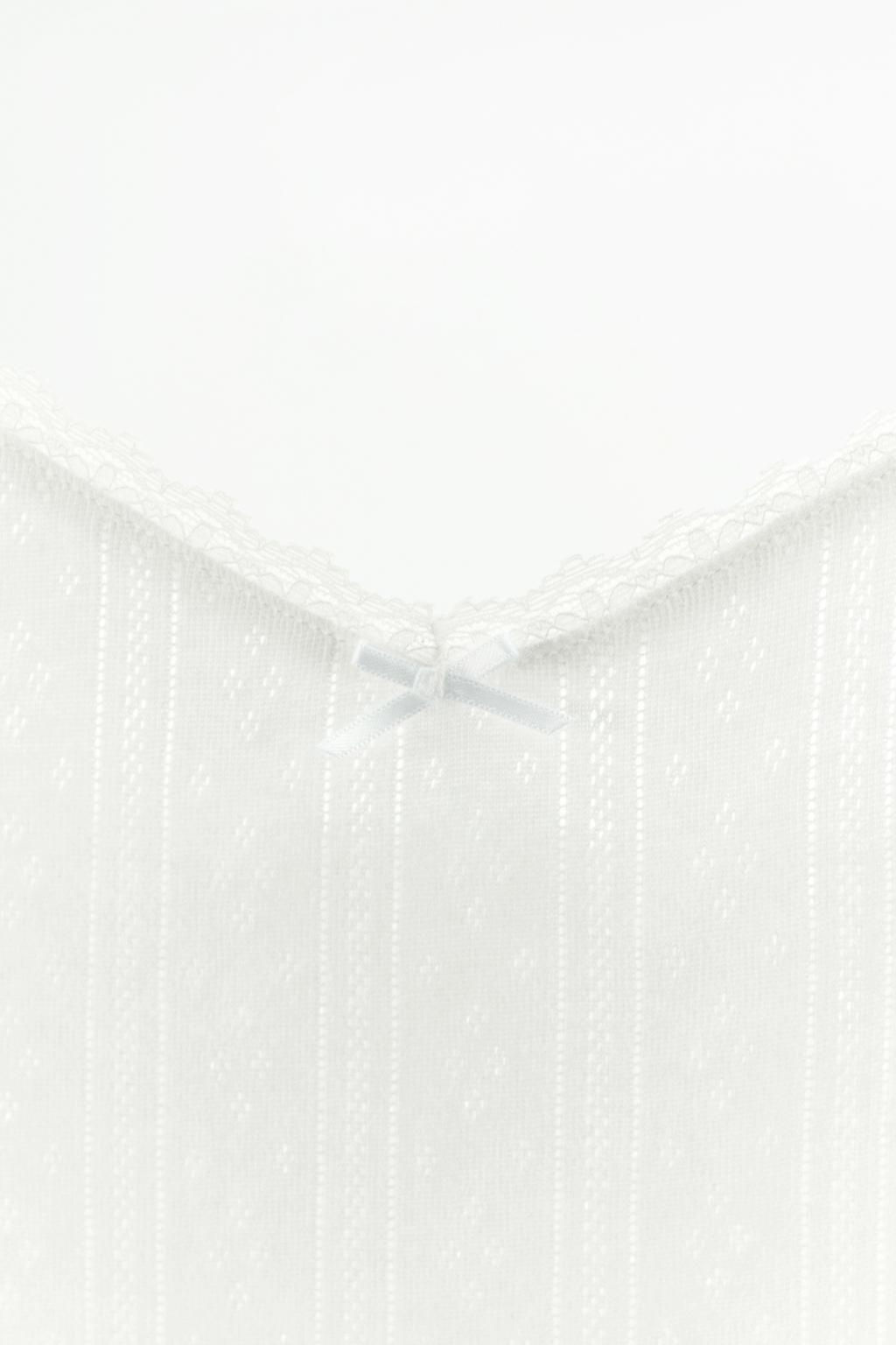 POINTELLE TOP WITH LACE TRIMS - Zara фото 11