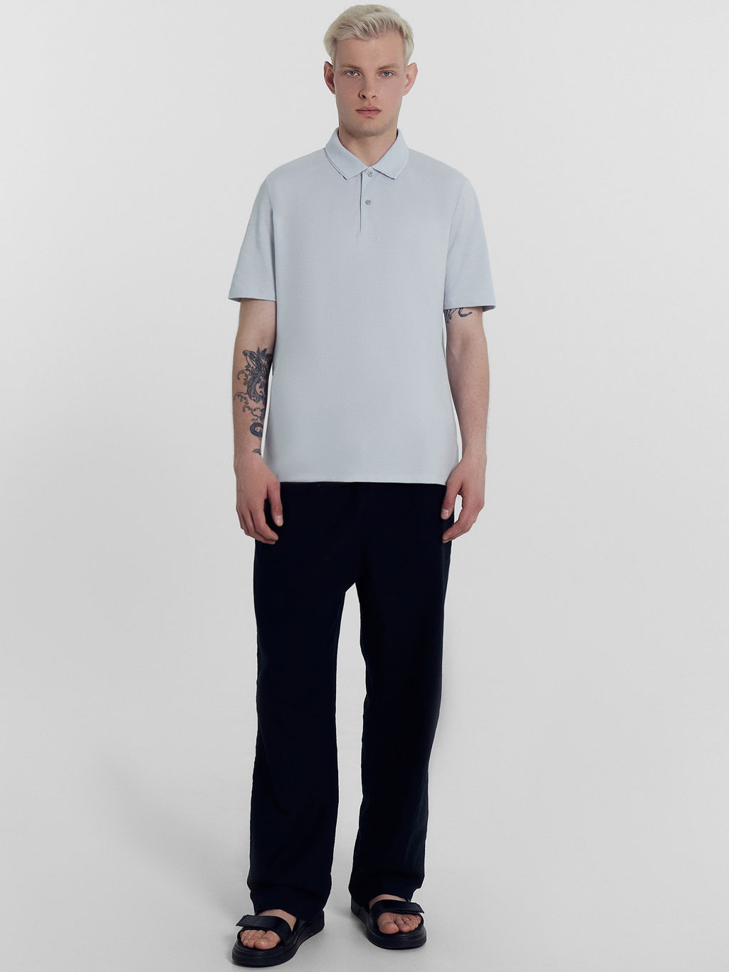 Поло мужское в сером цвете туман 111838/1 - Mark formelle фото 3
