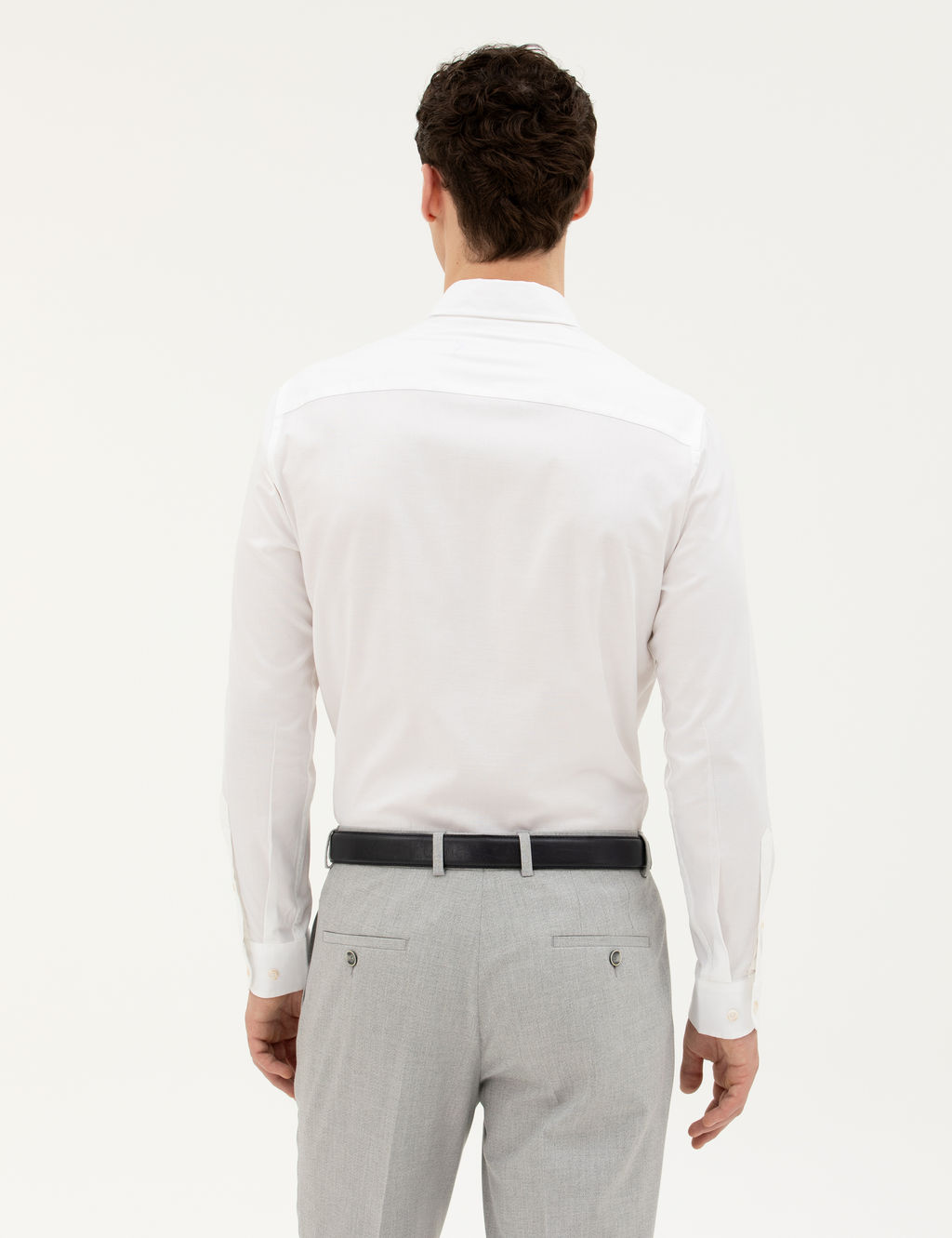 Beyaz Slim Fit Uzun Kollu G_mlek